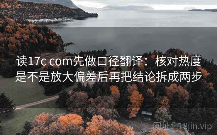 读17c com先做口径翻译：核对热度是不是放大偏差后再把结论拆成两步